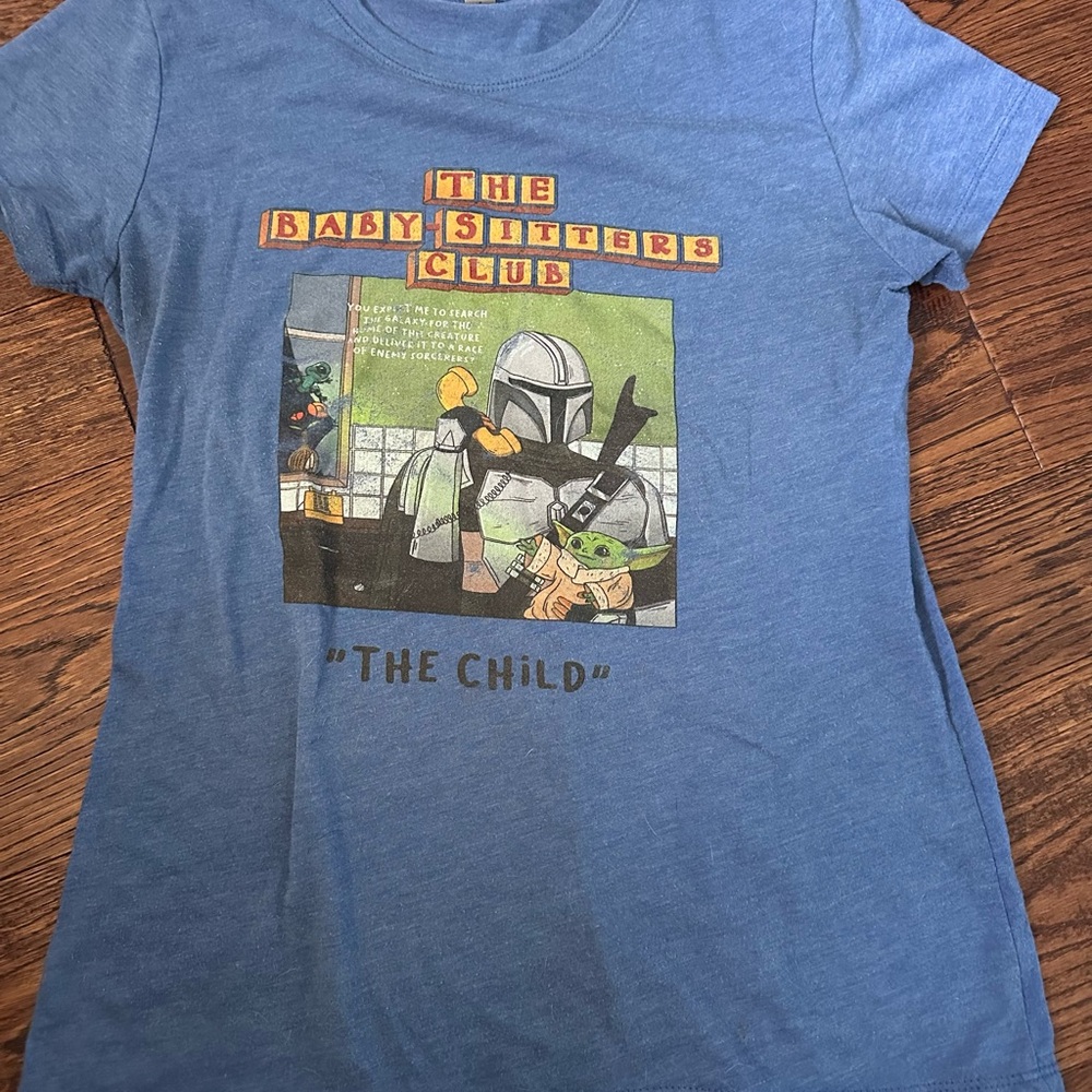Next Level Apparel Blue T-Shirt Star Wars The Child Mandalorian